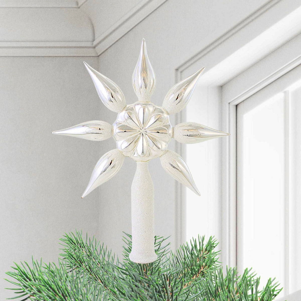 Blubom White Snowflake Tree Topper - - SBKGifts.com