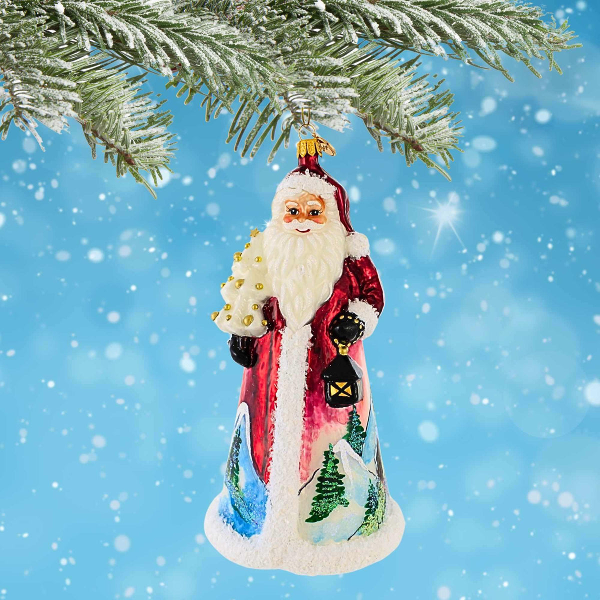 Blubom Santa With Church Scene - - SBKGifts.com