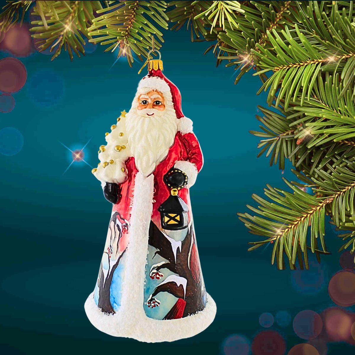 Blubom Santa Claus With Winter Manor Scene - - SBKGifts.com