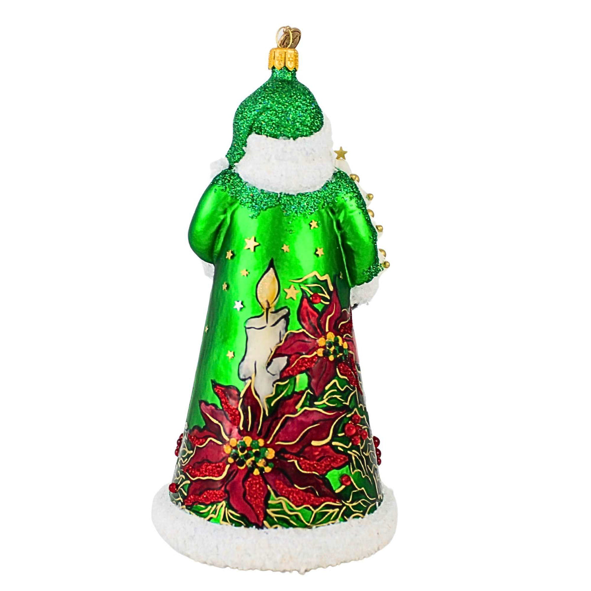 Blubom Santa Claus With Candle And Poinsettia Coat - - SBKGifts.com