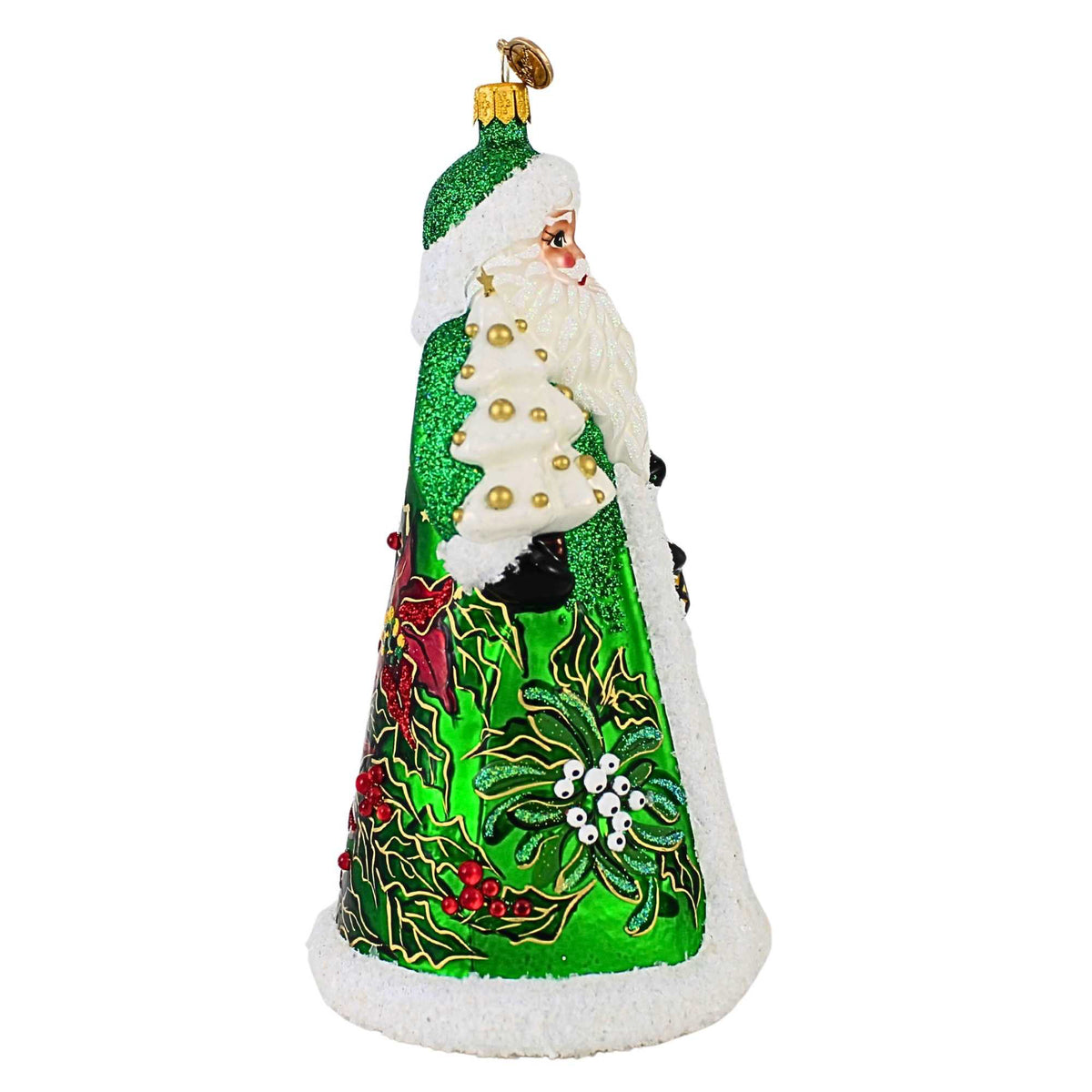 Blubom Santa Claus With Candle And Poinsettia Coat - - SBKGifts.com