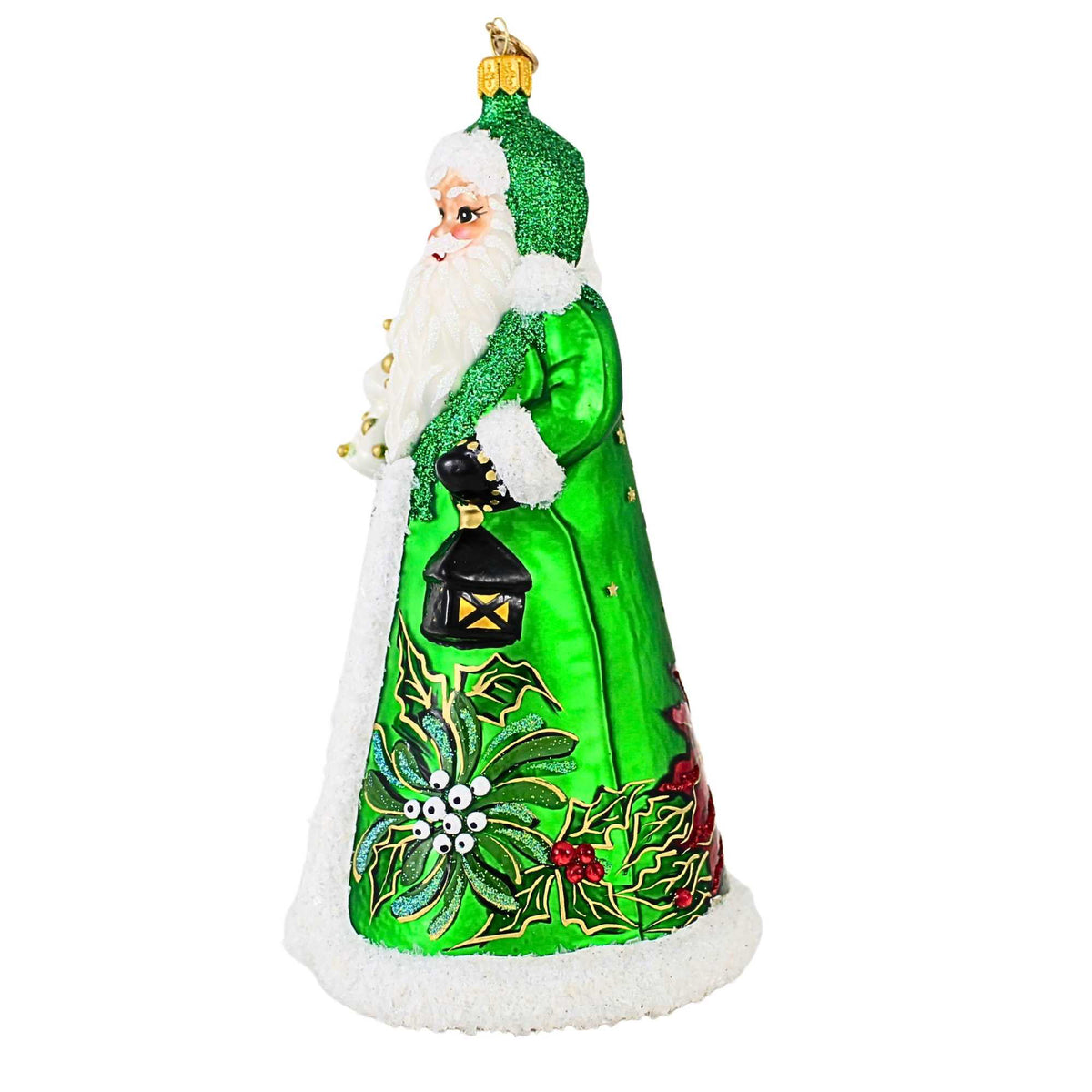 Blubom Santa Claus With Candle And Poinsettia Coat - - SBKGifts.com