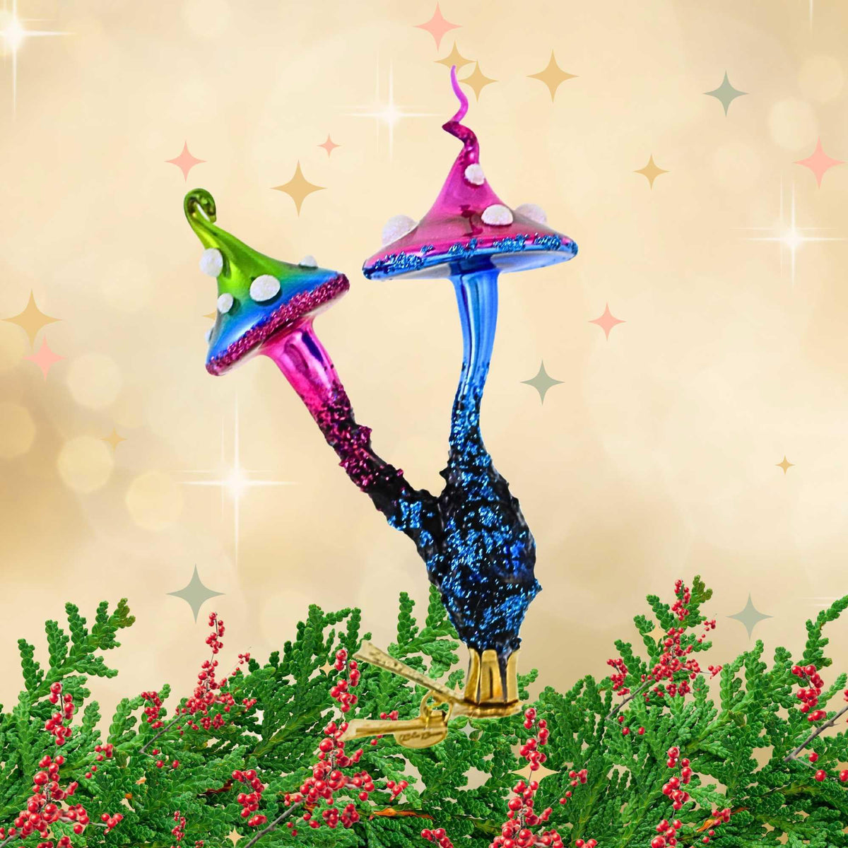 Blubom Double Mushroom Clip On - - SBKGifts.com