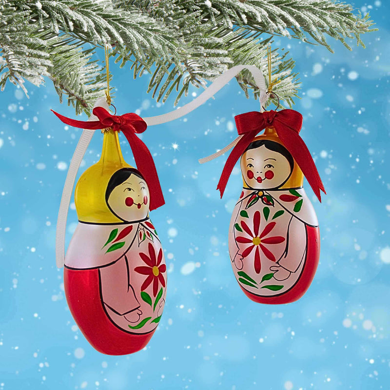 De Carlini Italian Ornaments Russian Matryoshka Nesting Doll Set - - SBKGifts.com