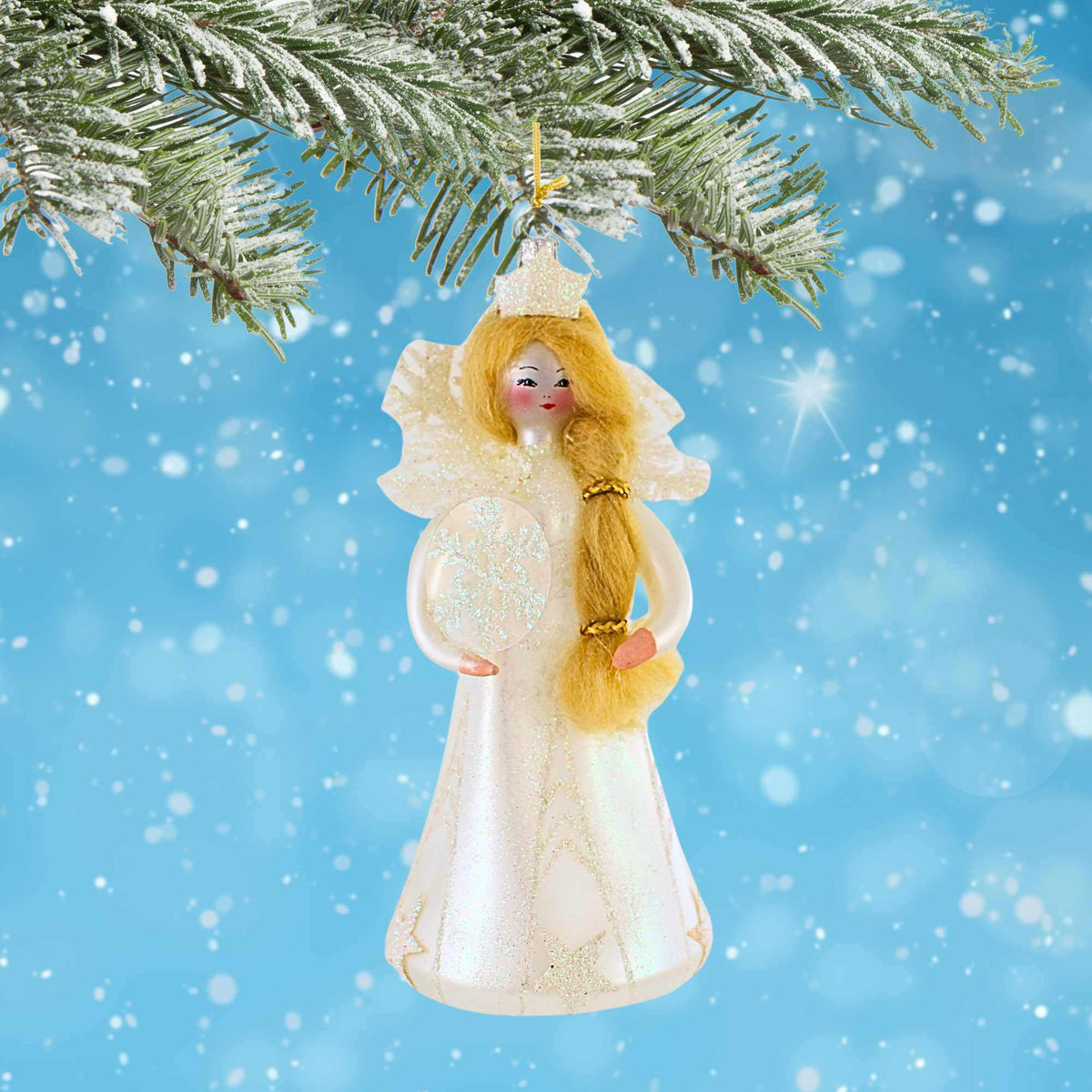 De Carlini Italian Ornaments Helena Frostflake - - SBKGifts.com