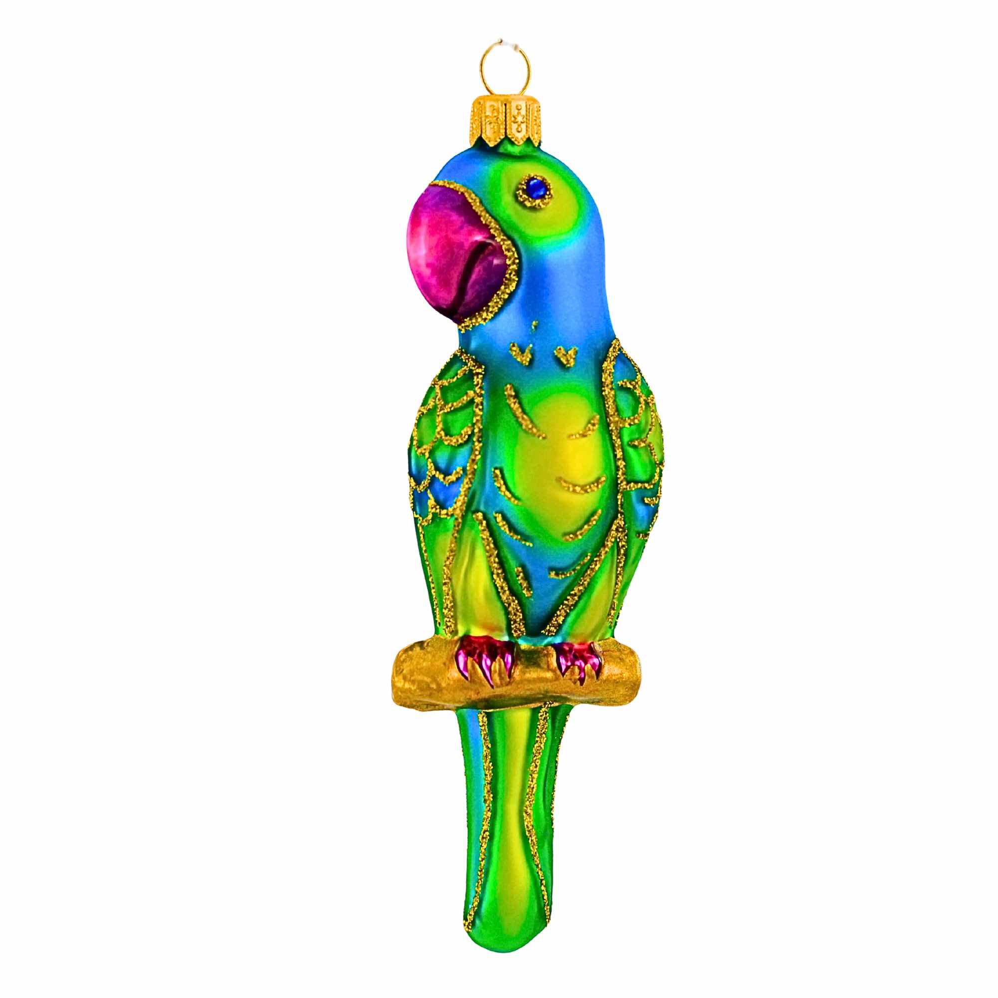 Metzler Bros. 5.25In Parrot 2, Glass, Vibrant Bird Ornament