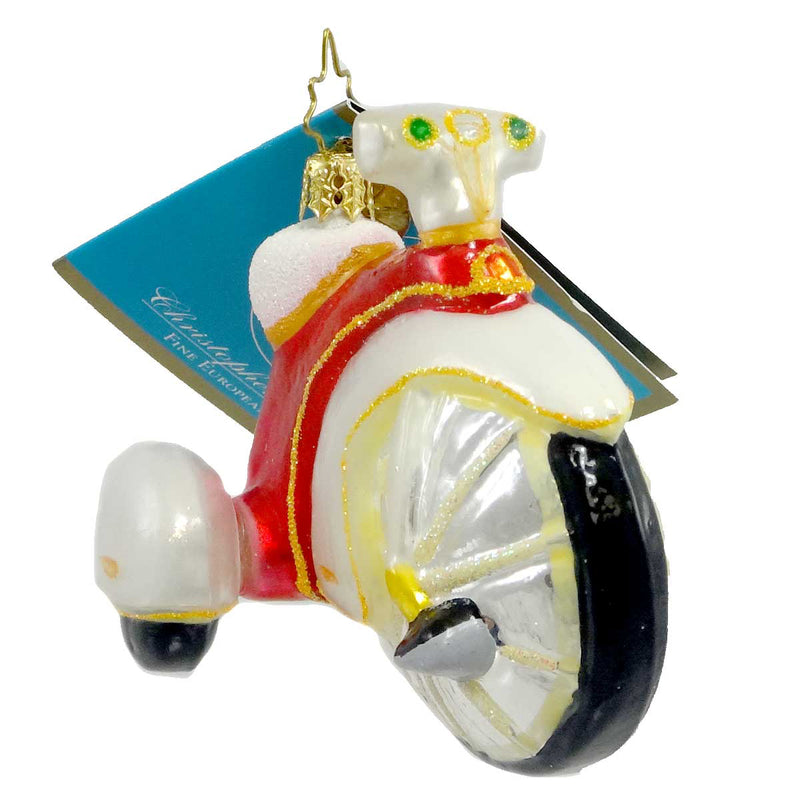 Christopher Radko Curbstone Comet Blown Glass Ornament Tricycle Christmas (645)