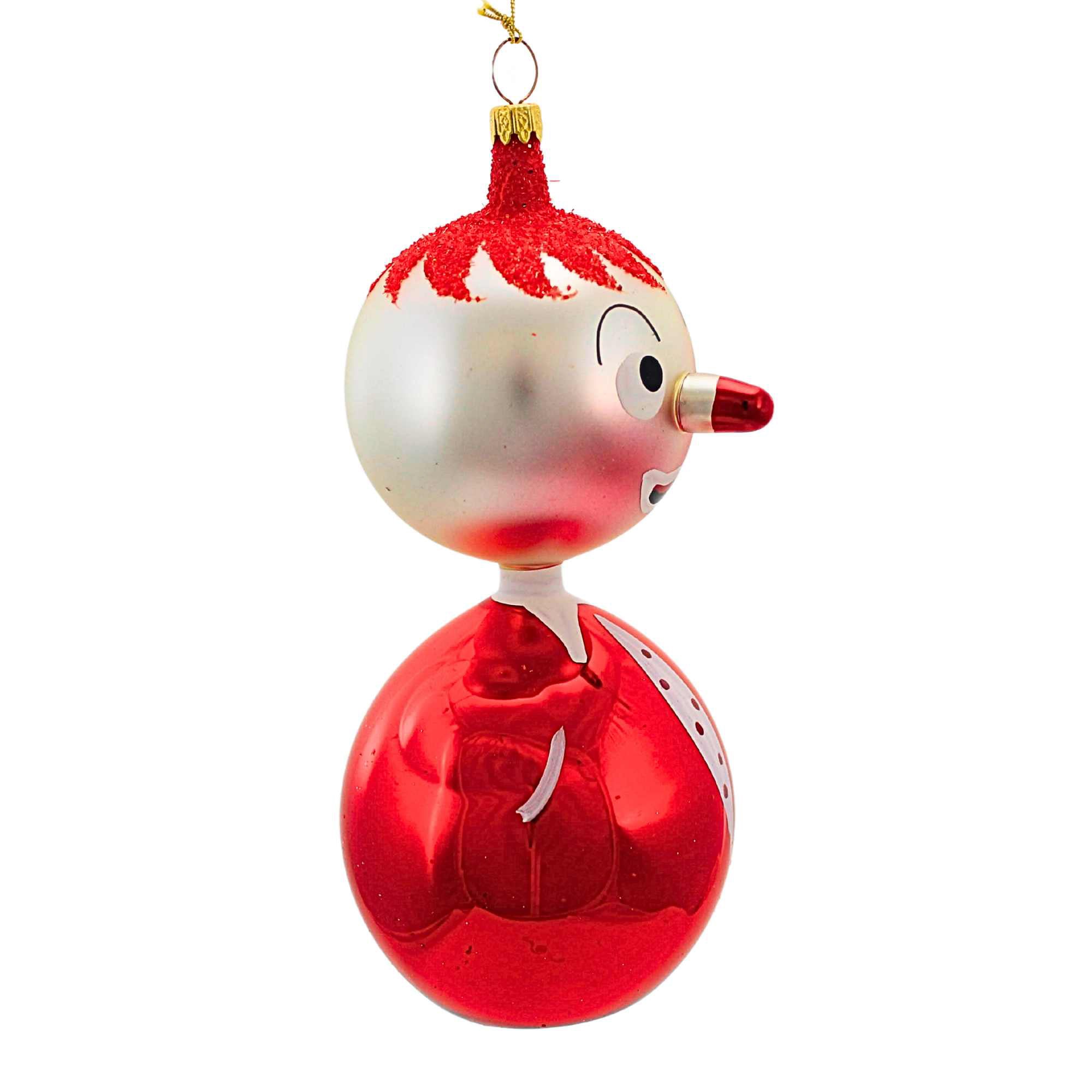 De Carlini Italian Ornaments 6.50In Cherry Chuckles With Red