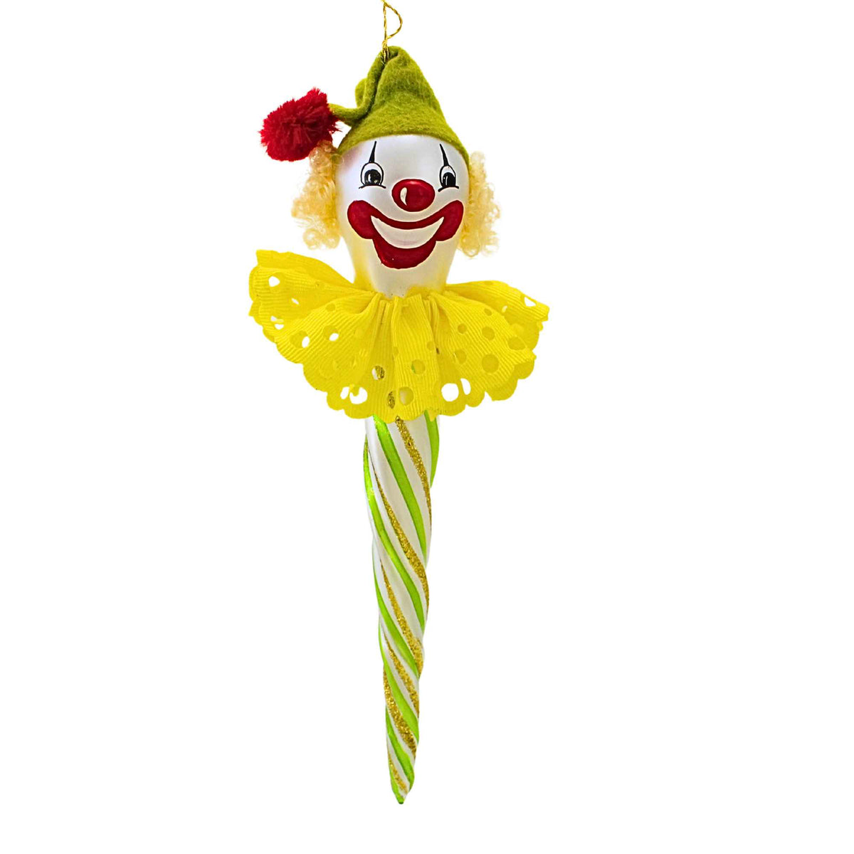 (64627) Green & Yellow Icicle Clown Face