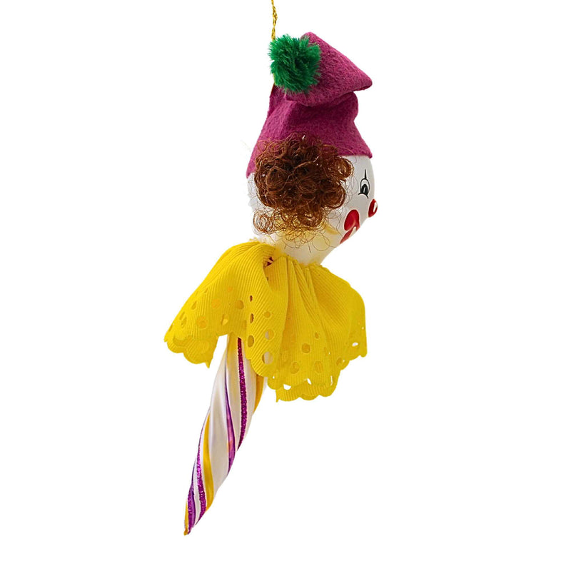 De Carlini Italian Ornaments Shortie Icicle Clown Face - - SBKGifts.com