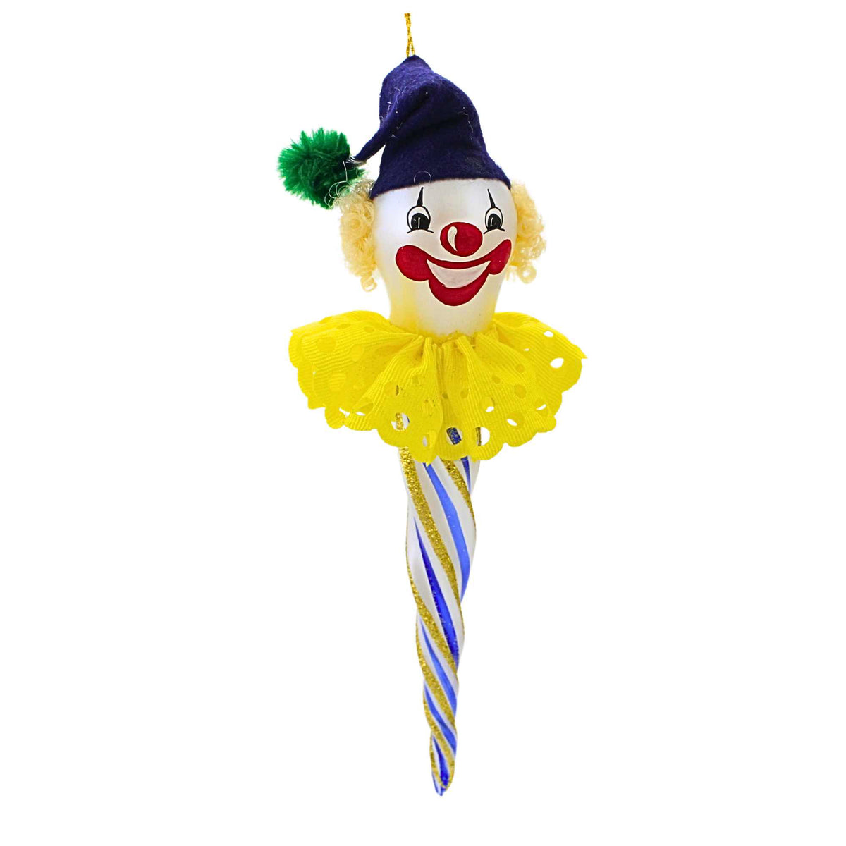 (64632) Blue & Gold Icicle Clown Face