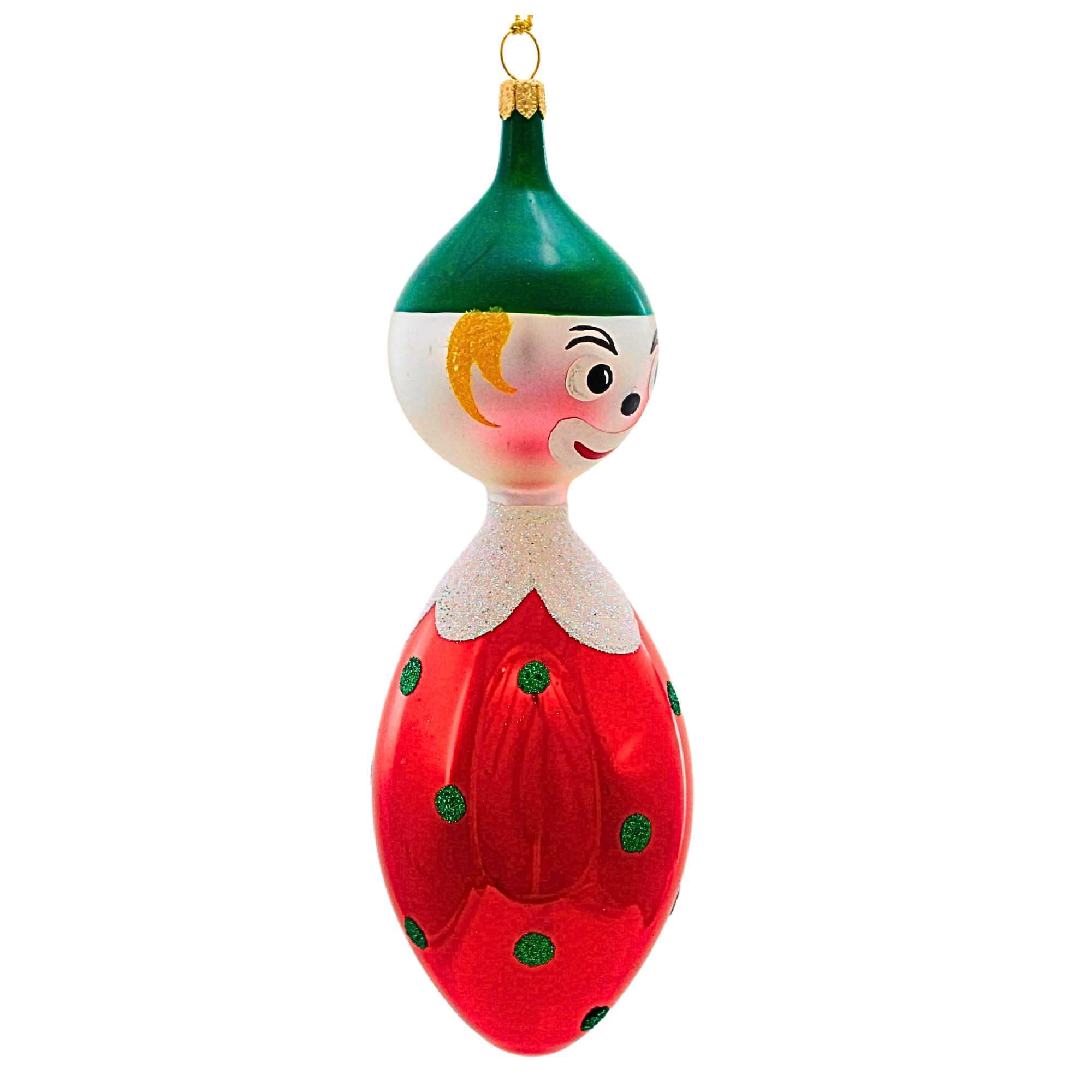 De Carlini Italian Ornaments 7.00In Vintage Christmas Clown, Glass