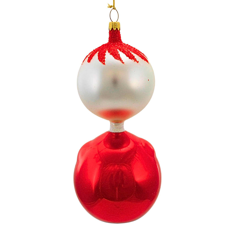 De Carlini Italian Ornaments Cherry Chuckles With Green - - SBKGifts.com