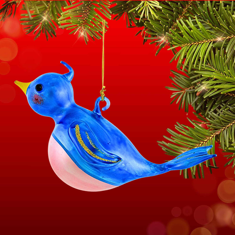 De Carlini Italian Ornaments Happiness Bluebird - - SBKGifts.com