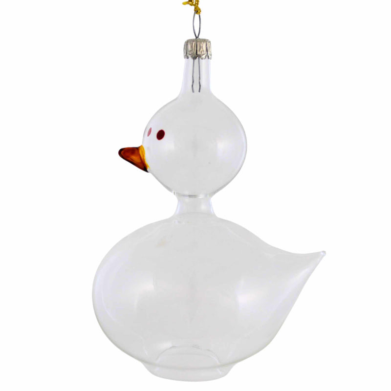 De Carlini Italian Ornaments Quacklyn In Clear - - SBKGifts.com