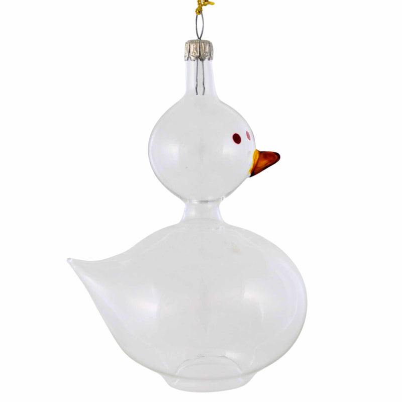 De Carlini Italian Ornaments Quacklyn In Clear - - SBKGifts.com