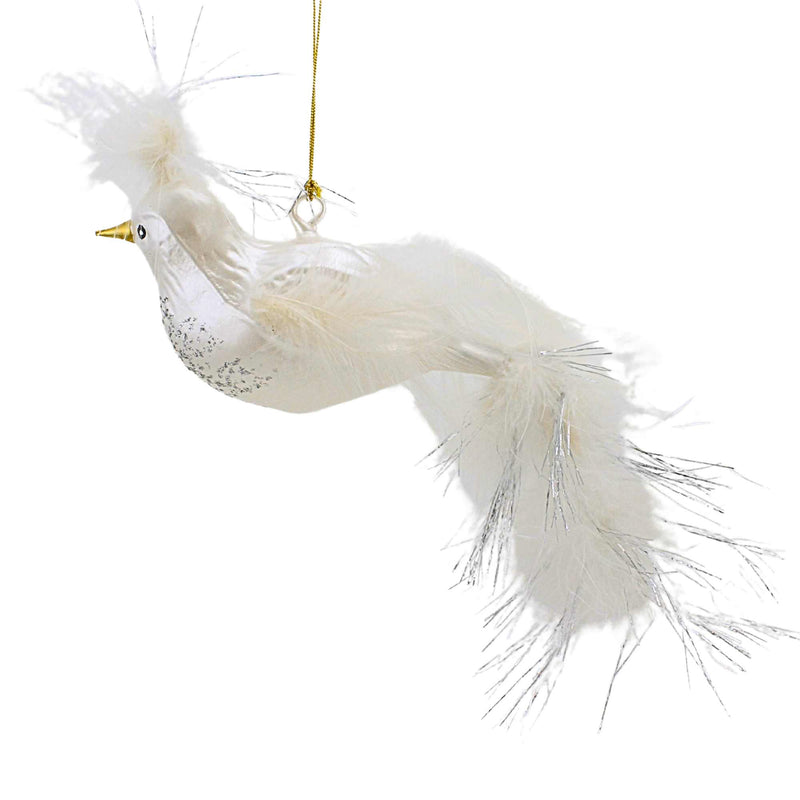 De Carlini Italian Ornaments Snowplume Dove - - SBKGifts.com