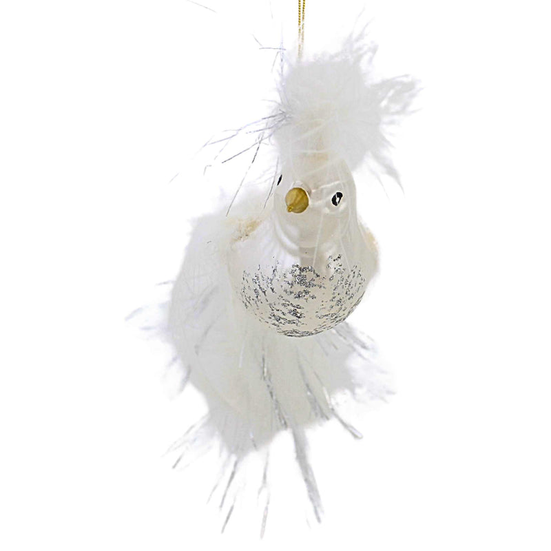 De Carlini Italian Ornaments Snowplume Dove - - SBKGifts.com