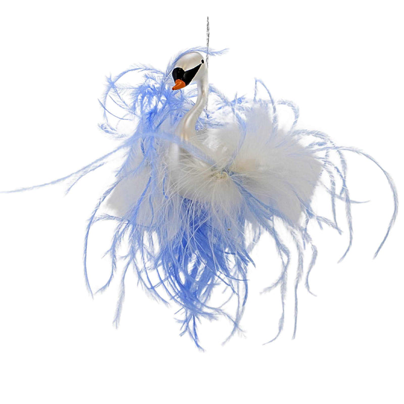 De Carlini Italian Ornaments Twilight Swan - - SBKGifts.com