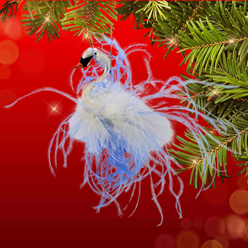 De Carlini Italian Ornaments Twilight Swan - - SBKGifts.com