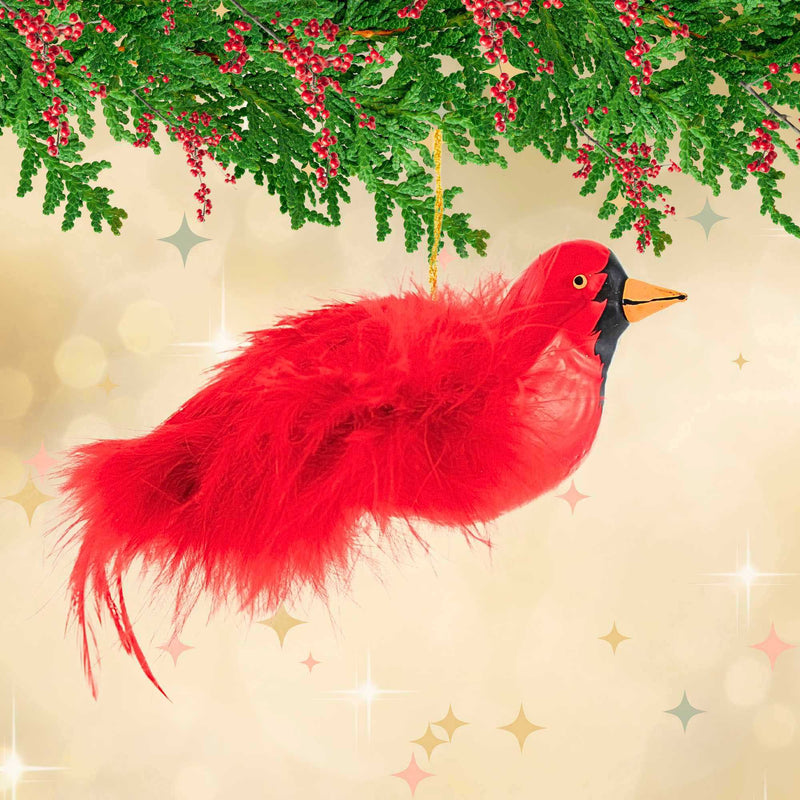 De Carlini Italian Ornaments Ruby Red Bird - - SBKGifts.com