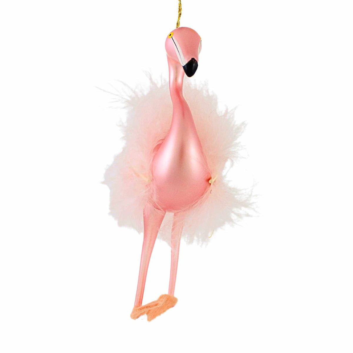 De Carlini Italian Ornaments Pearly Pink Flamingo - - SBKGifts.com