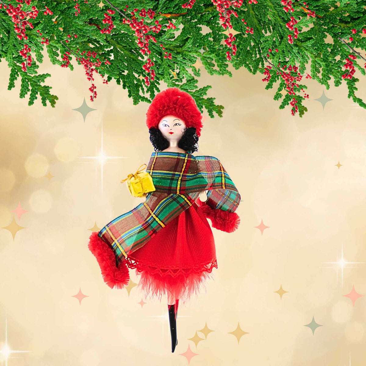De Carlini Italian Ornaments Trimmed In Tradition Hannah - - SBKGifts.com