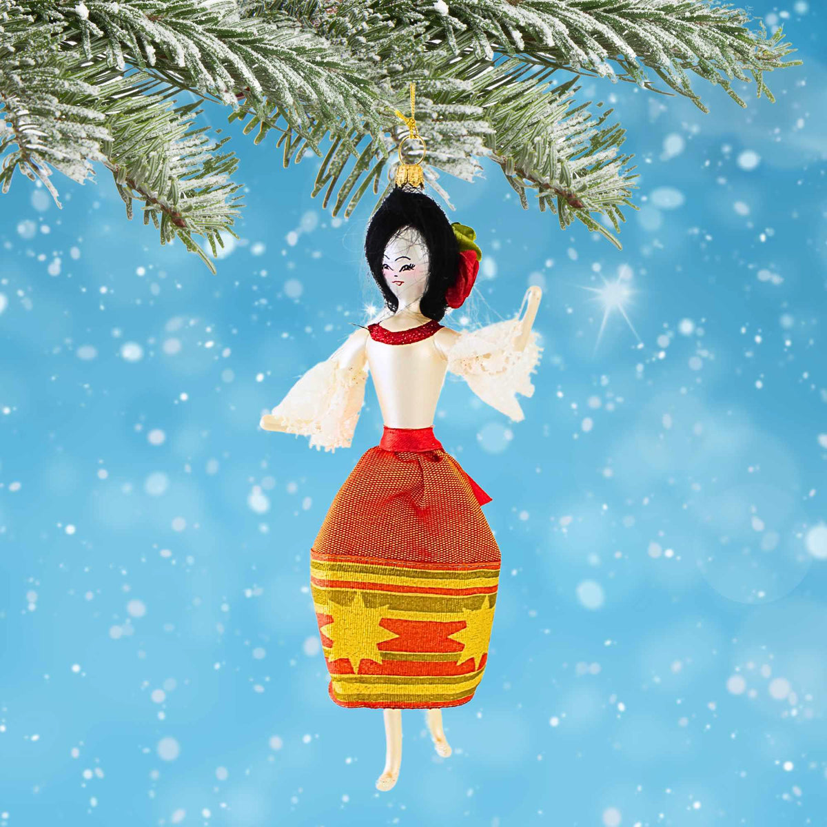 De Carlini Italian Ornaments Rosa Latina - - SBKGifts.com