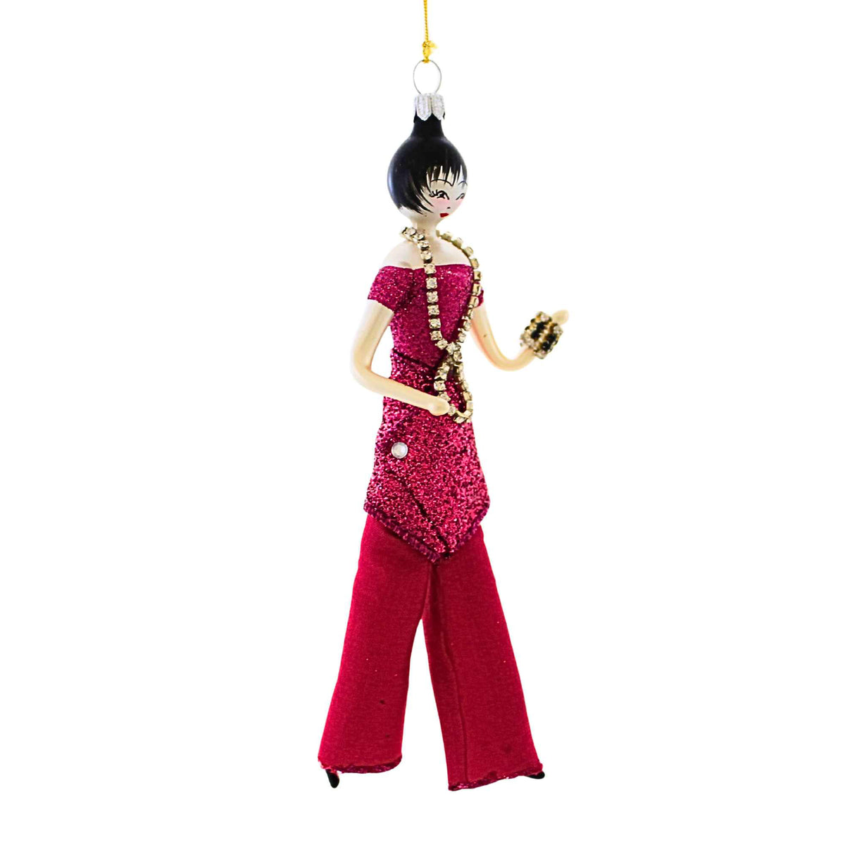 De Carlini Italian Ornaments Boss In Fuchsia - - SBKGifts.com