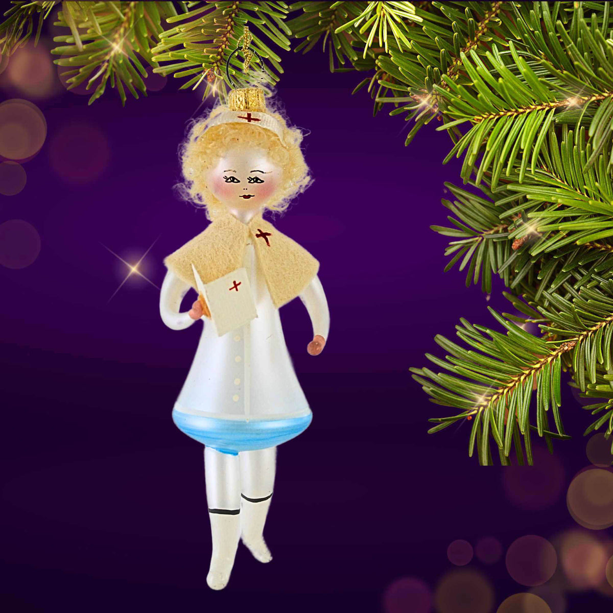 De Carlini Italian Ornaments Maxine With The Vaccine - - SBKGifts.com