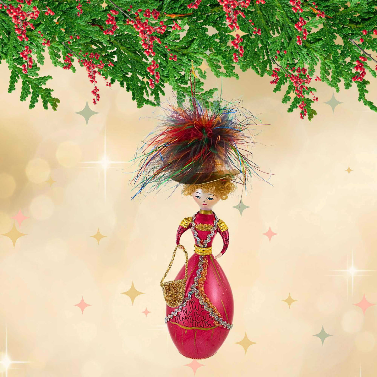 De Carlini Italian Ornaments Ms. Dolly - - SBKGifts.com