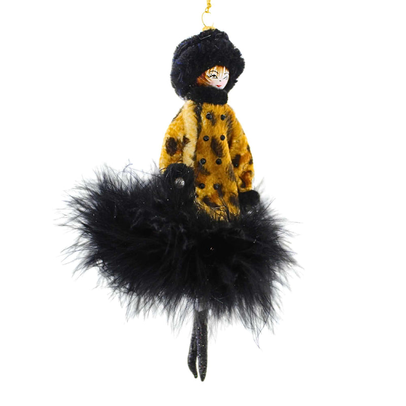 De Carlini Italian Ornaments Leona In Leopard - - SBKGifts.com