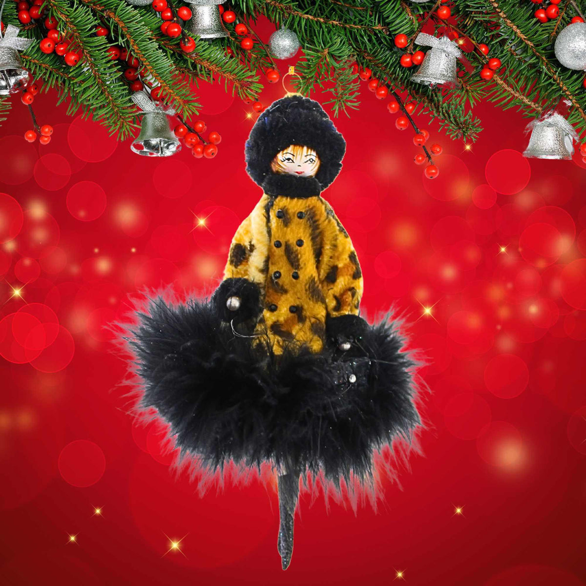 De Carlini Italian Ornaments Leona In Leopard - - SBKGifts.com
