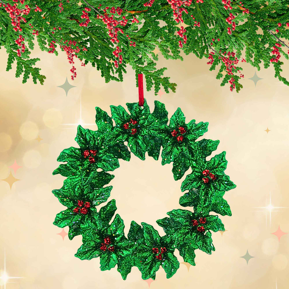 Craftoutlet.Com Christmas Sparkle Wreath - - SBKGifts.com