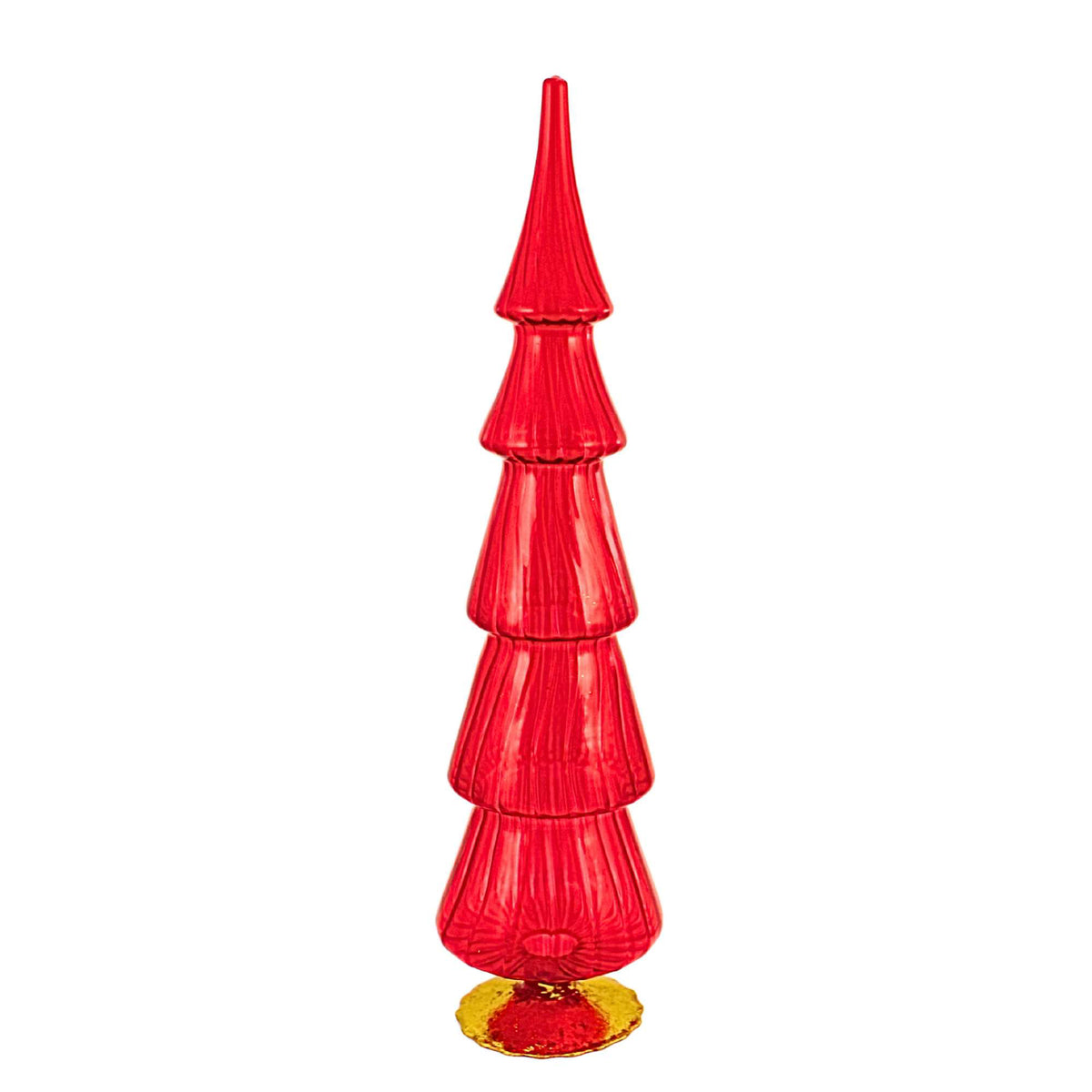 (64737) Single Translucent Red Glass Hued Tree