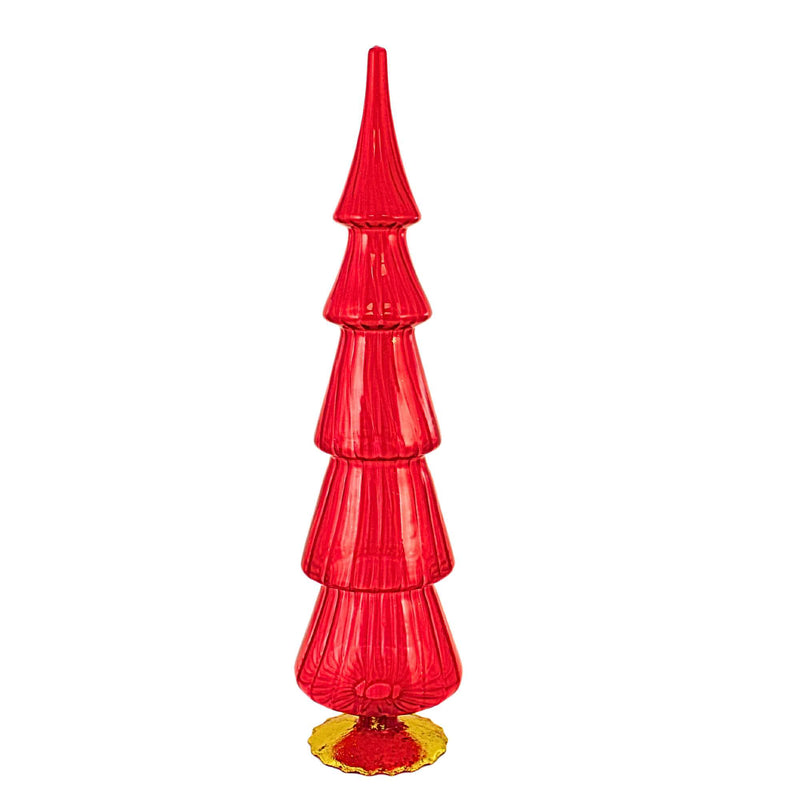 Cody Foster Single Translucent Red Glass Hued Tree - - SBKGifts.com