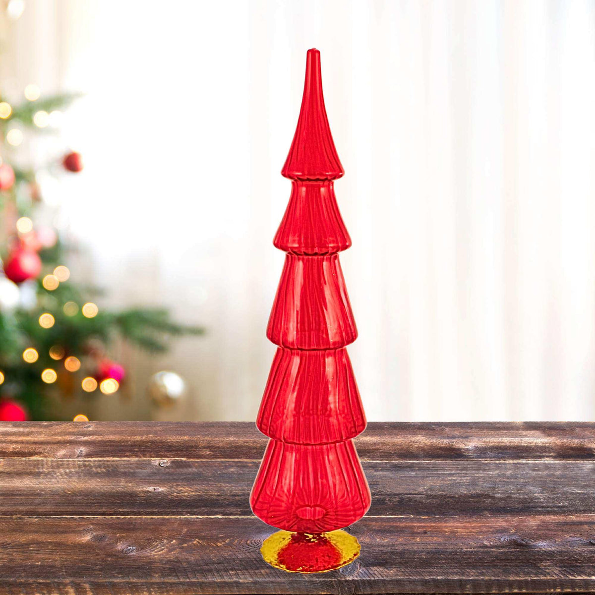 Cody Foster Single Translucent Red Glass Hued Tree - - SBKGifts.com