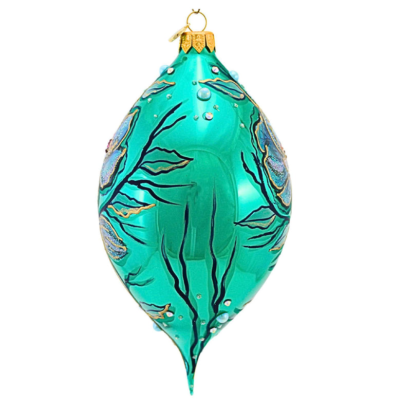 Glitter Lab Opulent Flower On Emerald Drop - - SBKGifts.com