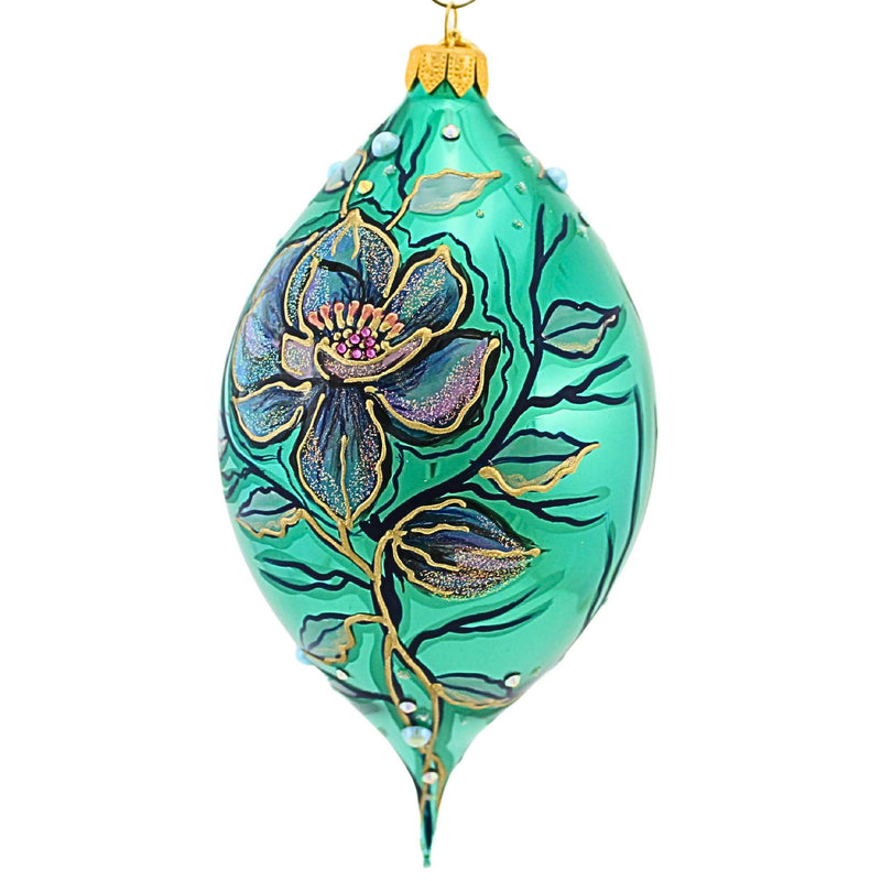 Glitter Lab Opulent Flower On Emerald Drop - - SBKGifts.com