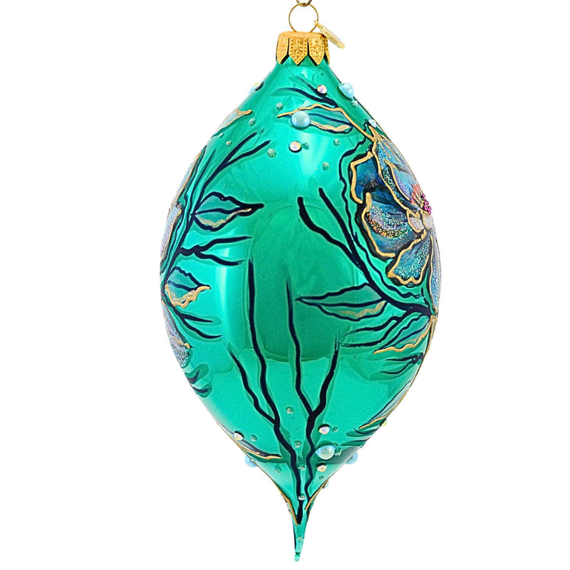 Glitter Lab Opulent Flower On Emerald Drop - - SBKGifts.com