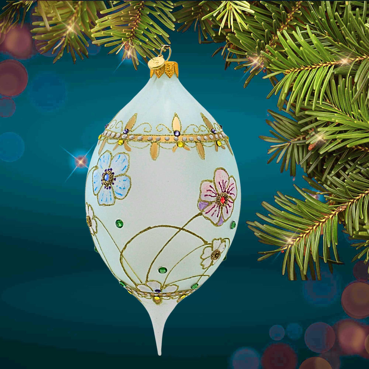 Glitter Lab Mint Meadow Drop Ornament - - SBKGifts.com