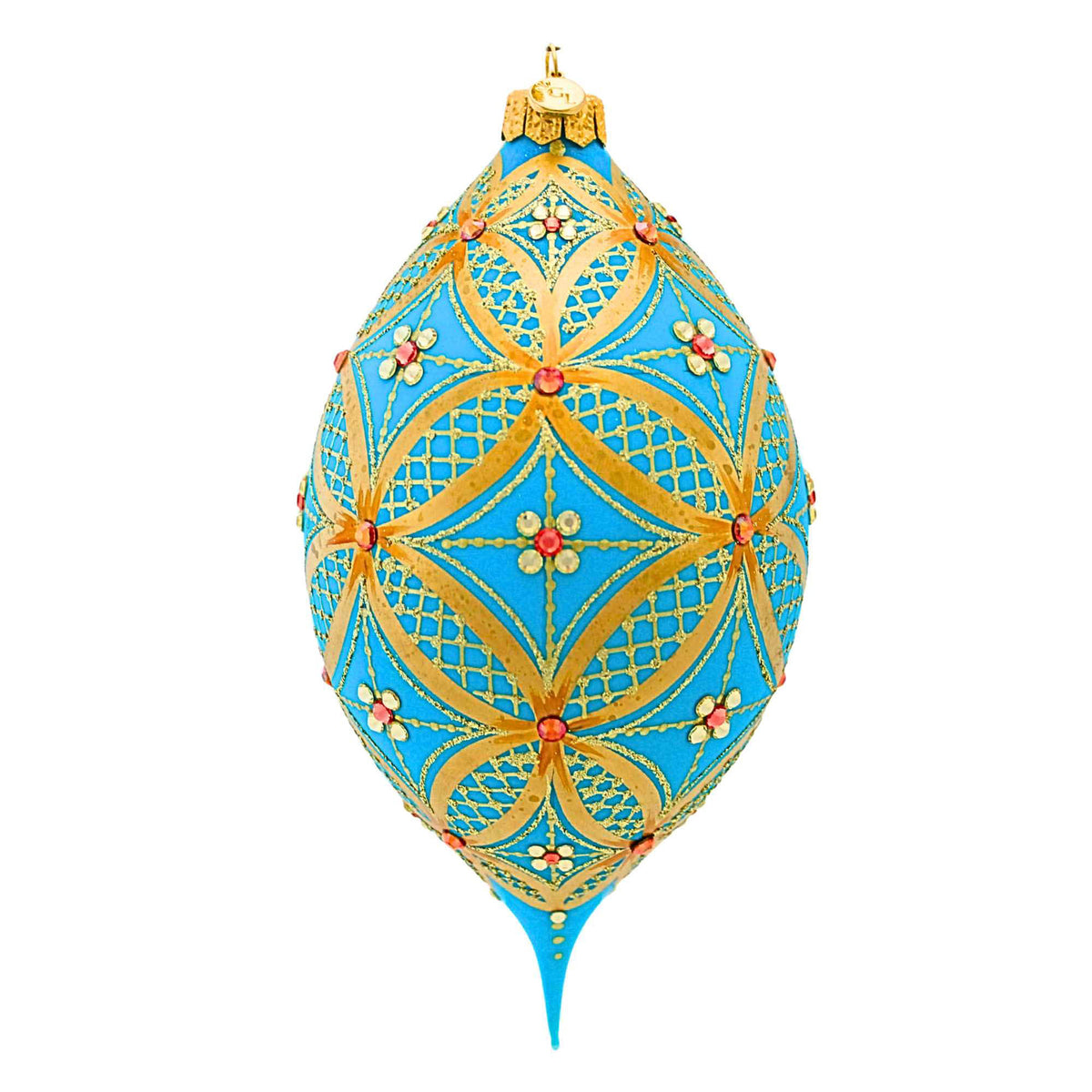 (64747) Turquoise Drop With Gold Lace