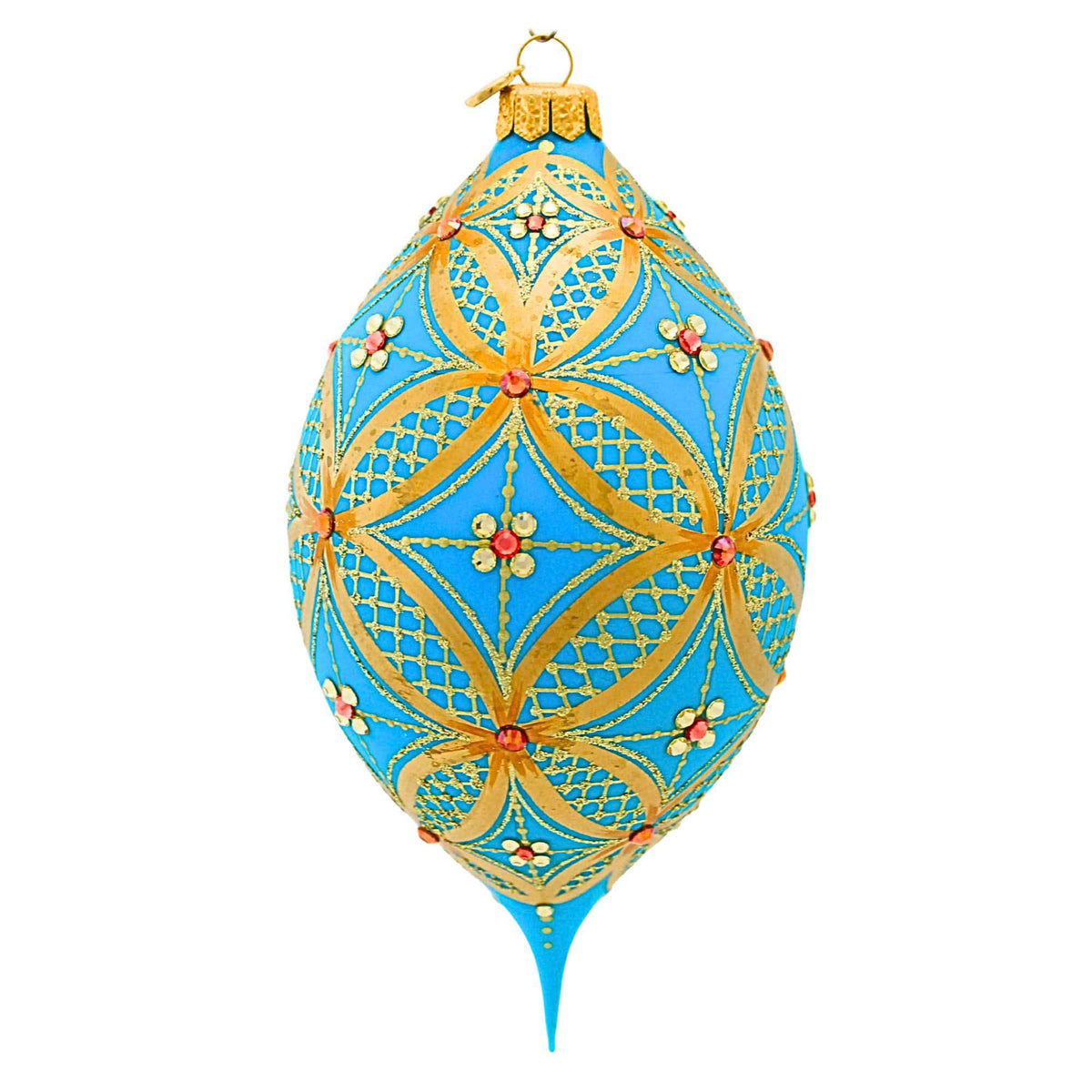 Glitter Lab Turquoise Drop With Gold Lace - - SBKGifts.com