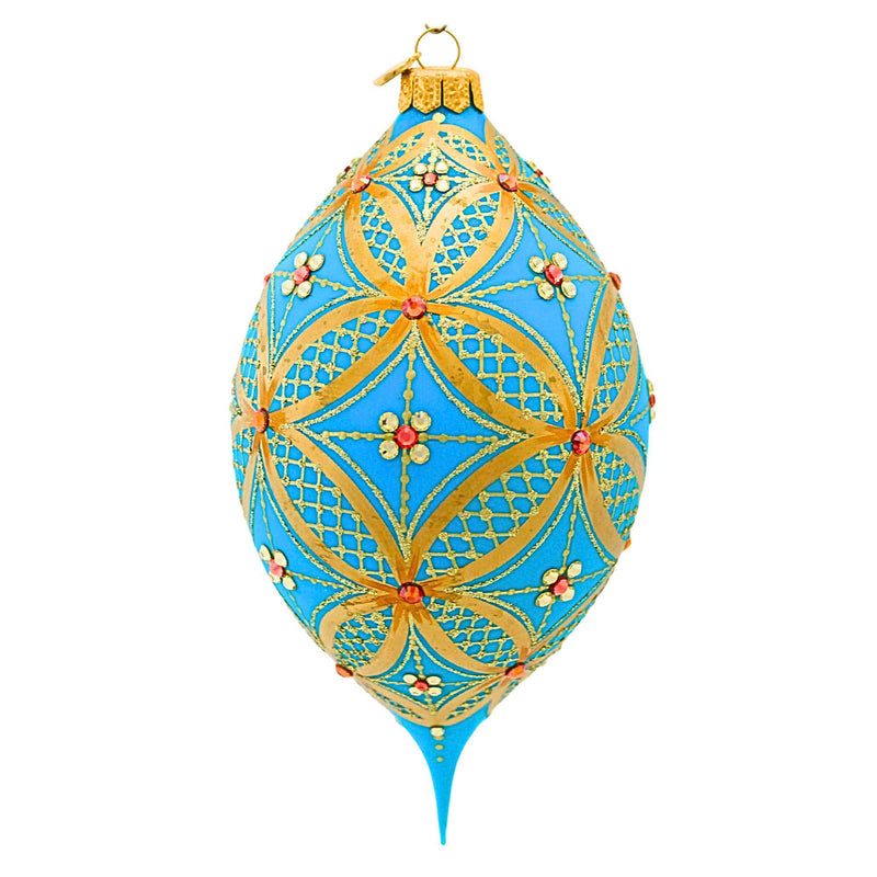 Glitter Lab Turquoise Drop With Gold Lace - - SBKGifts.com
