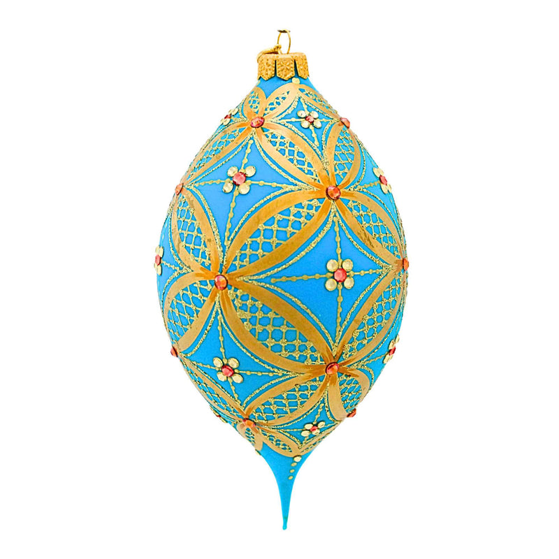 Glitter Lab Turquoise Drop With Gold Lace - - SBKGifts.com