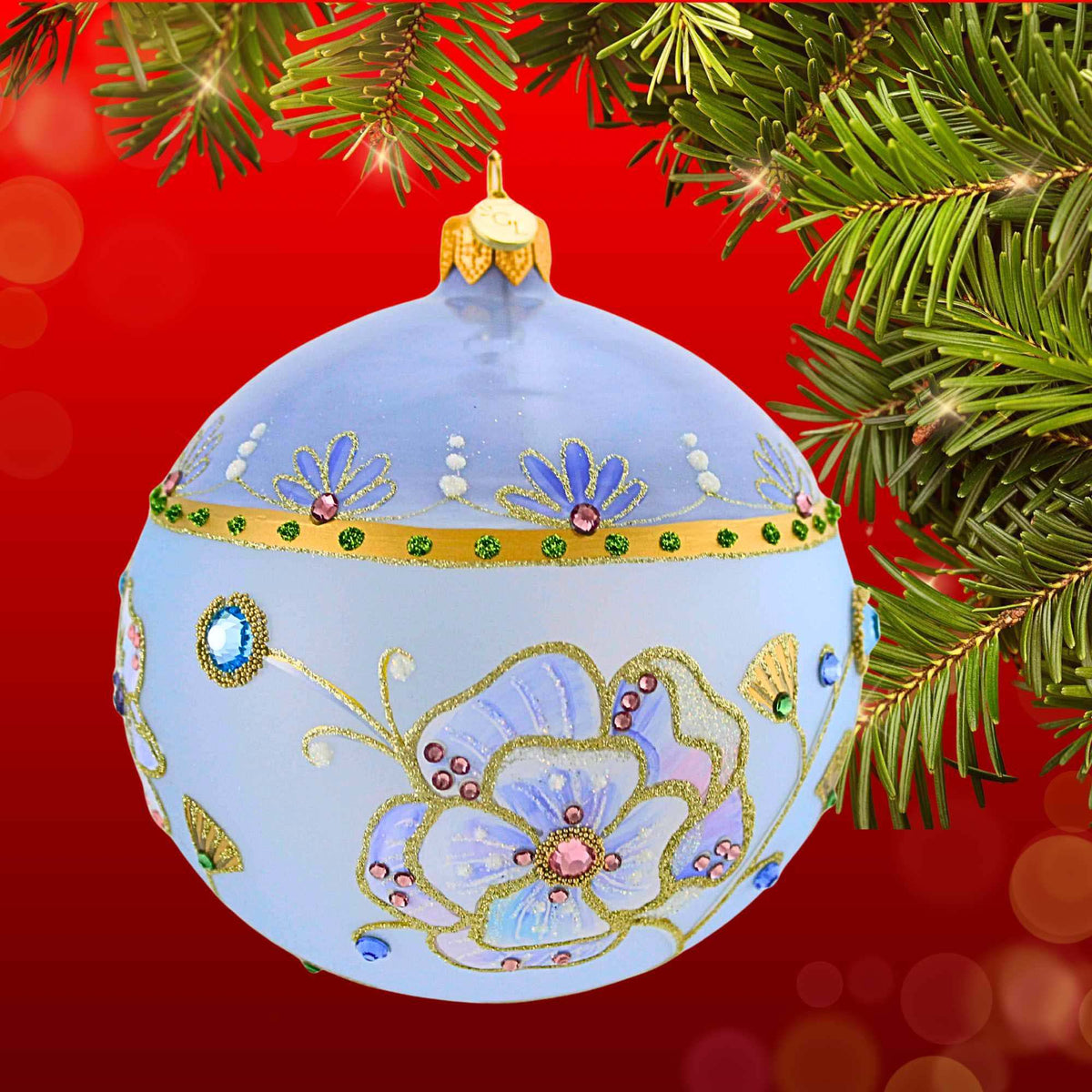 Glitter Lab Sky Blue Meadow Ball - - SBKGifts.com