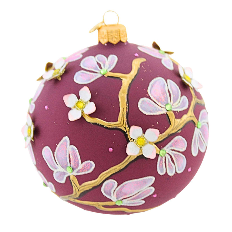 Glitter Lab Burgundy Magnolia Ball - - SBKGifts.com