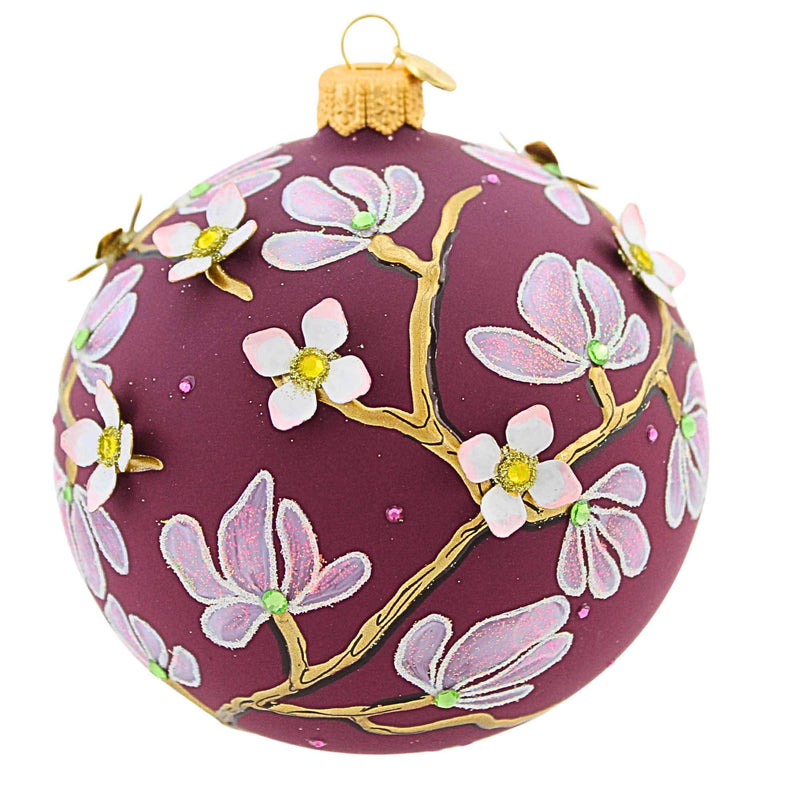 Glitter Lab Burgundy Magnolia Ball - - SBKGifts.com