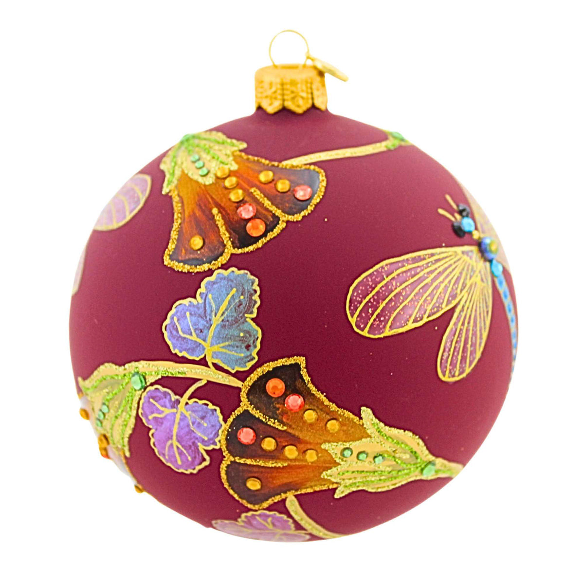 Glitter Lab Amber Flowers Burgundy Ball - - SBKGifts.com