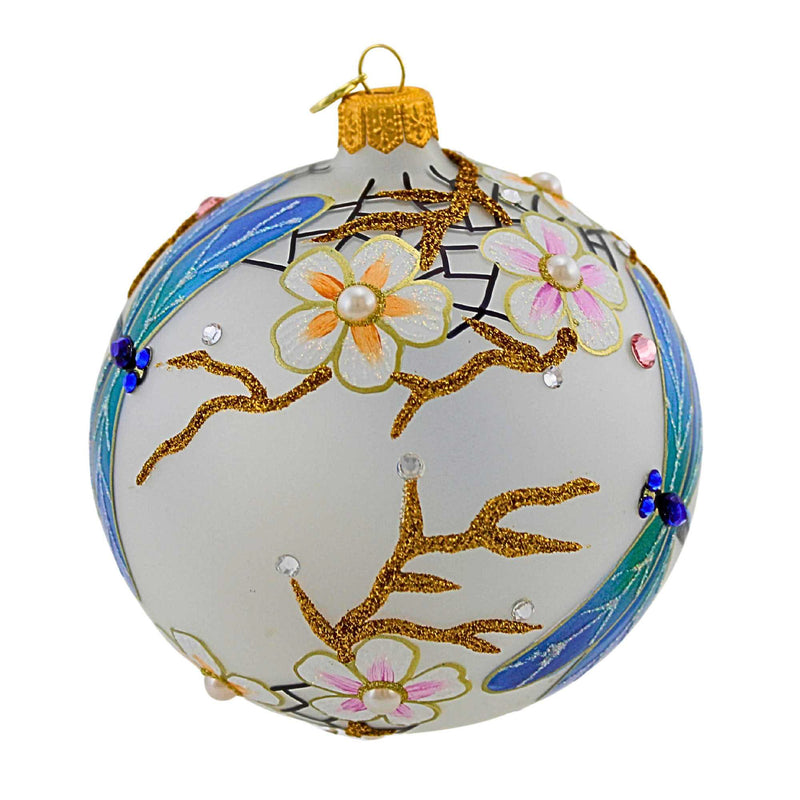 Glitter Lab Dragonfly With Blooming Flowers - - SBKGifts.com